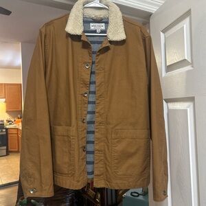 GAP Tan Jacket with Sherpa Collar
